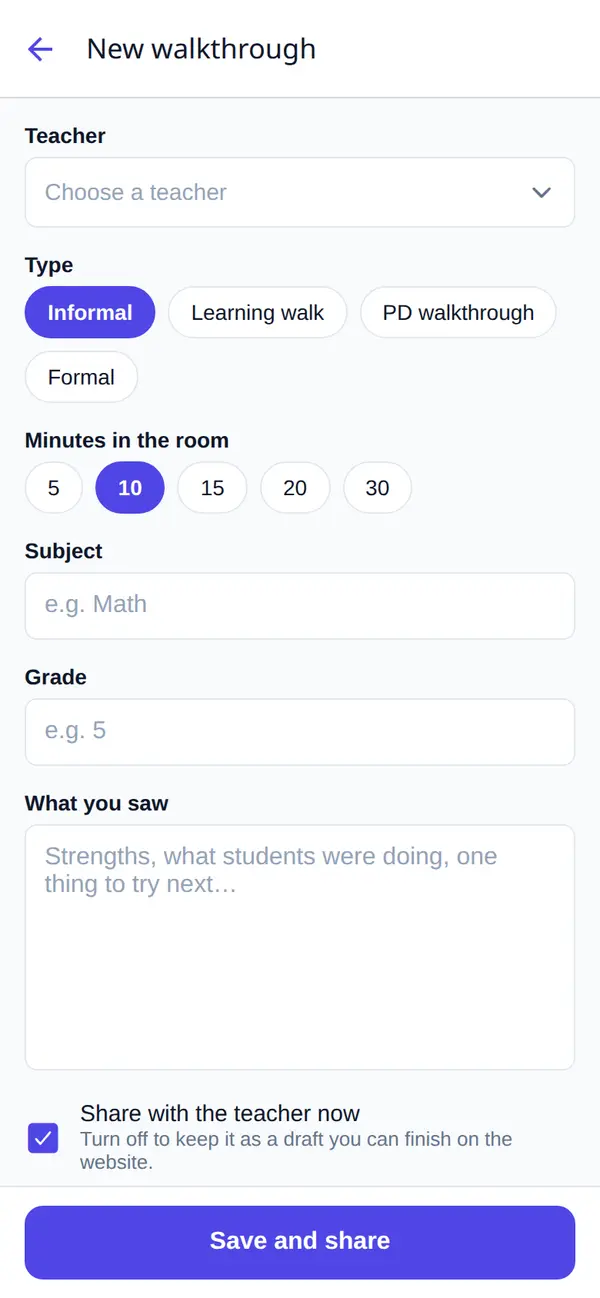 COMPASS mobile app walkthrough screen