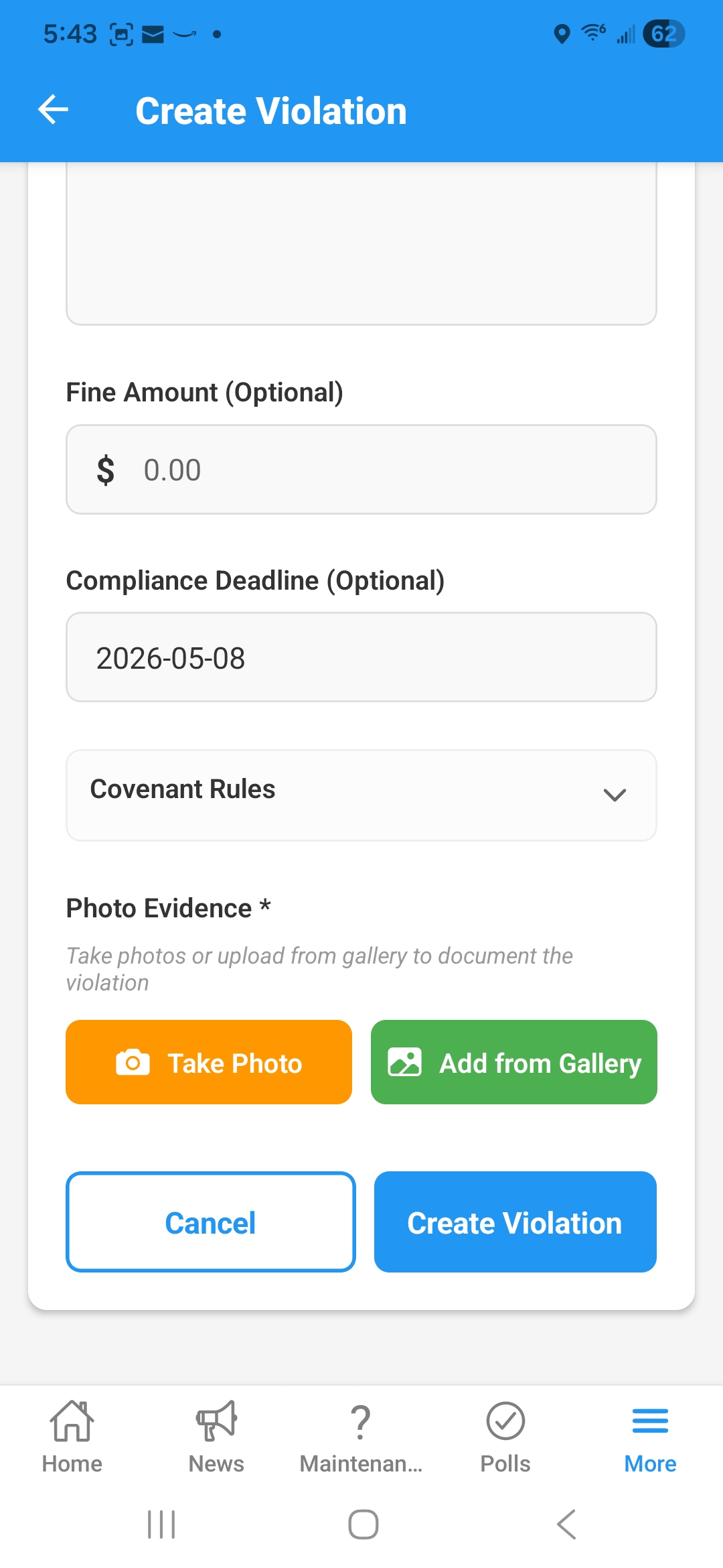 Mobile violations screenshot placeholder